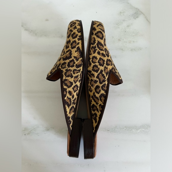 Stubbs & Wootton needlepoint leopard print Jane mules with box - Picture 3 of 12